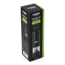 Edm Molinillo de Pimienta Eléctrico 70 ml con Cuchillas de Cerámica y Grosor Ajustable