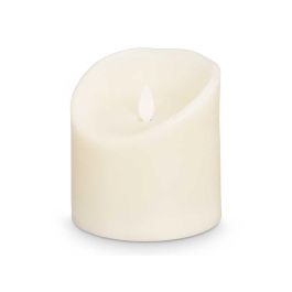 Giftdecor Vela Led Crema 10 cm, Ancha Baja, Plástico y Cera, 2xAA (no incluidas) (Set de 24)