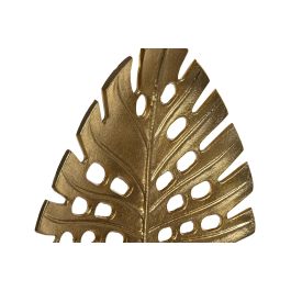 DKD Home Decor Decoración Tropical Hoja de Aluminio y Mármol Dorado y Blanco 7.5 x 47 x 28 cm