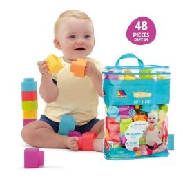 Molto - Juego de Construcción con 48 Piezas Blanditas para Bebés desde 6 Meses y Niños, Material Plástico