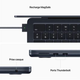 Apple - 13.6 MacBook Air M2 - 8 GB de RAM - 512 GB de almacenamiento - Medianoche - AZERTY