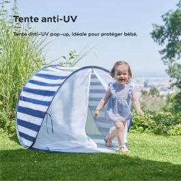 Babymoov Tienda Anti-UV SPF 50+ Mariniere con Mosquitera Integrada Pop-Up Ligera Repelente Agua y Bolsa Transporte