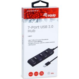 Equip 128957 Hub USB 2.0 de 7 Puertos USB-A para PC, Portátil y Mac - Negro Equip 128957 Hub USB 2.0 de 7 Puertos USB-A para PC, Portátil y Mac - Negro