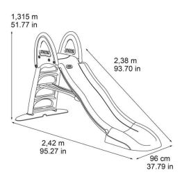 Tobogan super mega XXL plegable con agua 242x131,5x96cm