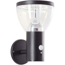 Brilliant BRI4004353437755 Aplique de Exterior TULIP LED Solar con Detector de Movimiento, Acero Inoxidable y Plástico, 4W Negro