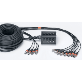 Cordial Caja de Escenario XLR, 8 Entradas, 4 Salidas, Cable de 15 m