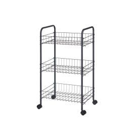 Verdulero 3 Pisos Metalico Negro Ruedas Kinvara 26X56CM (4 Unidades) Verdulero 3 Pisos Metalico Negro Ruedas Kinvara 26X56CM (4 Unidades)