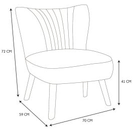 Home Deco Factory Silla Butaca Erika, Colección Natural, Tapizado de Rizo, Patas de Madera, 70x59x72 cm