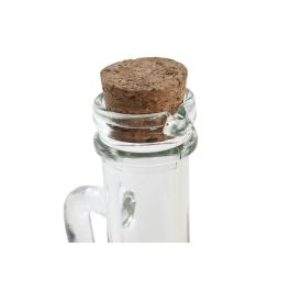DKD Home Decor Aceitera Vinagrera Básicos - Set de 2 Recipientes de Cristal y Corcho de 320ml, Transparente y Natural para Cocina