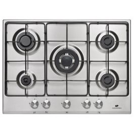 Continental Edison CECTG5VIX - Placa de Gas 5 Fuegos, Incluye 1 Corona de Acero Inoxidable Triple
