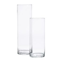 Jarrón Decoración Transparente Cristal 12 X 12 X 40 cm