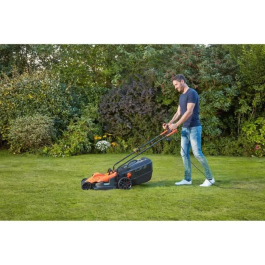 Black+Decker Cortacésped BEMW471BH-QS 1600W 38cm Ancho de Corte 45L Bolsa 600m²