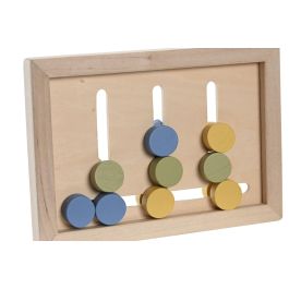 DKD Home Decor Juego de Mesa Infantil de Madera Multicolor Set de 3 (6 Unidades) 16.5 x 2 x 12 cm