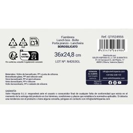 Quttin Fiambrera Extra Rectangular 36x24.8x8.1 cm 3.7L (4 Unidades)