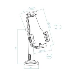 TooQ TQTDS0812 Soporte Antirrobo de Mesa/Pared para Smartphone/Tablet 7.9"-10.5" Ajustable Profesional Negro