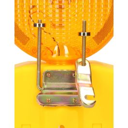 Edm Baliza de Señalización LED para Obras, 2 Leds 0,05W 6000-8000lm, Intermitente/Fijo, IP42, con Gancho y Anclaje Metálico