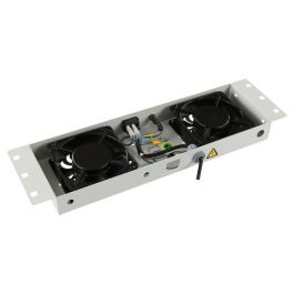 Lanview RAF115WH Módulo de Ventilador de Techo con 2 Ventiladores, Termostato Analógico, Flujo de Aire 280m³/hora, Enchufe UK