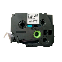 Q-connect Cinta TZe-251 Blanco-Negro 24mm Longitud 8mt Compatible Brother Consumible Rotuladora