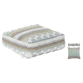 Cojin Suelo Boho DKD Home Decor Azul Blanco 60 x 25 x 60 cm