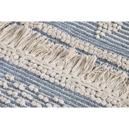 Alfombra DKD Home Decor 180 x 120 x 2 cm Azul Algodón Blanco Boho Alfombra DKD Home Decor 180 x 120 x 2 cm Azul Algodón Blanco Boho