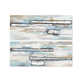 DKD Home Decor Cuadro Moderno Abstracto Pintado a mano Azul Beige 3 x 60 x 150 cm (Pack 2 Unidades) Precio: 95.5000002. SKU: S3028255