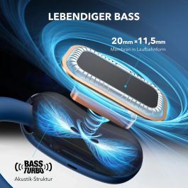 Anker Soundcore AeroFit 2 Auriculares Inalámbricos Bluetooth 5.4 Deporte Llamadas Música Azul IP55 Con Funda de Carga USB-C