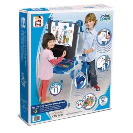 Chicos Pizarra Infantil 2 en 1 Magnética y de Tizas, Grande 63x60x120 cm de Metal, Set Completo con 64 Accesorios, Edad 3-5 Años