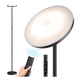 Cristalrecord Lámpara de pie Dencel 24W, 2200 lm, Negra, Ø25 x 175 cm, Dimmable, 3CCT