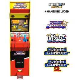 Arcade1Up Máquina Arcade Time Crisis Deluxe, 4 Juegos Clásicos (Time Crisis, Point Blank), 2 Pistolas, Pedal, WiFi, Pantalla 17" LCD