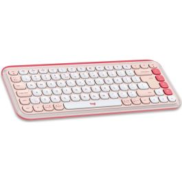 Logitech POP ICON KEYS - ROSE (US) Teclado Inalámbrico Bluetooth Mini QWERTY Rosa, Multidispositivo para Windows/Mac/Android
