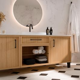 Emuca Lote de 20 tiradores para mueble Suez, L184mm, intereje 160mm, Aluminio, Pintado negro