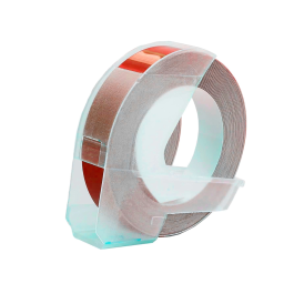 Dymo Cinta 3D 9mm x 3mt Roja Tradicional Relieve Estampación Plástico Resistente Consumible Rotuladora