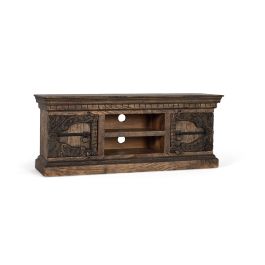 Giner y Colomer - Mueble TV en Madera de Mango Maciza con 2 Puertas y 2 Estantes