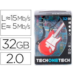 Tech on tech Memoria USB Guitarra Red One 32 GB USB 2.0 Precio: 9.5000004. SKU: S0232000