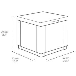 ALLIBERT JARDIN Mesa cubo de mimbre tejida con 60 l de almacenamiento - 42x42x39 cm - Grafito ALLIBERT JARDIN Mesa cubo de mimbre tejida con 60 l de almacenamiento - 42x42x39 cm - Grafito