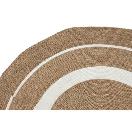 DKD Home Decor Alfombra redonda de fibra natural y blanca 150 cm (2 Unidades) 150 x 0.5 x 150 cm