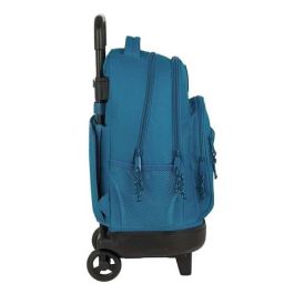 Blackfit8 Egeo Mochila Grande con Ruedas Compacta Extensible y Organizada Color Azul 33x45x22cm