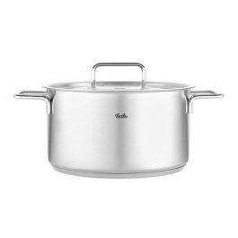 Fissler Pure Olla de Acero Inoxidable 24 cm con Tapa de Metal, Apto para Inducción, Gas, Eléctrico y Cerámica - Ref. 08611424000/0