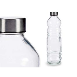 Vivalto Botella de Cristal 1100 ml, 8x31x8 cm, Transparente y Plata (18 Unidades)