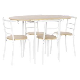 Conjunto de Mesa con 4 Sillas DKD Home Decor Blanco Natural Metal Madera MDF 121 x 55 x 78 cm Precio: 165.98999978. SKU: B13B5EY4CP