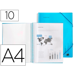 Liderpapel Carpeta Escaparate con Espiral 10 Fundas Polipropileno DIN A4 Azul Precio: 3.50000002. SKU: B1JKXHB7AZ