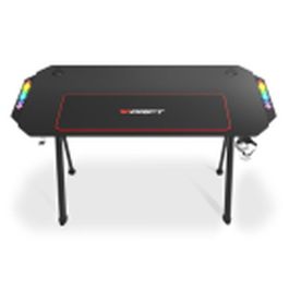 DRIFT DRDZ175RGB Escritorio Gaming Negro con Iluminación RGB LED, Superficie de Fibra de Carbono 130x60cm, Soporte Auriculares y Bebida