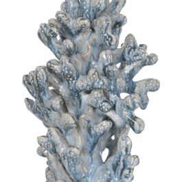 Figura Coral Azul Cerámica Decoración 16,50 X 16,50 X 32 cm