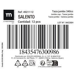 Taza Jumbo 340 cc Salento - La Mediterranea (36 Unidades)