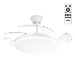 Ventilador de Techo LED 59W 6980LM CCT DC Ultra Silencioso con Mando a Distancia, Palas Retráctiles, Modo Verano/Invierno y 107 cm Blanco