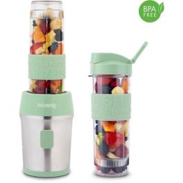 Mini batidora - SMOO18 - 300 W - 570 mL - Verde pastel - 2 botellas incluidas