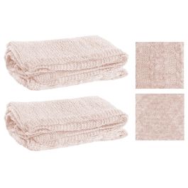 Plaid Alpino DKD Home Decor Coral 133 x 1 x 154 cm (2 Unidades)