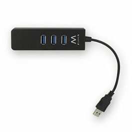 Ewent Hub USB 3.1 Gen1 (USB 3.0) EW1140 - 3 Puertos + Gigabit LAN, Compatible con USB 2.0 y 10/100Mbps