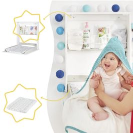 Badabulle Cambiador de Pared Plouf Plegable y Compacto con Cambiador Incluido, Apertura Una Mano y Estante Almacenamiento, 13cm Grosor