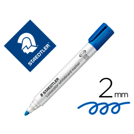 Staedtler Lumocolor 351 Marcador para Pizarra Blanca, Punta Redonda 2 mm, Recargable, Color Azul Precio: 12.79000008. SKU: S8422895